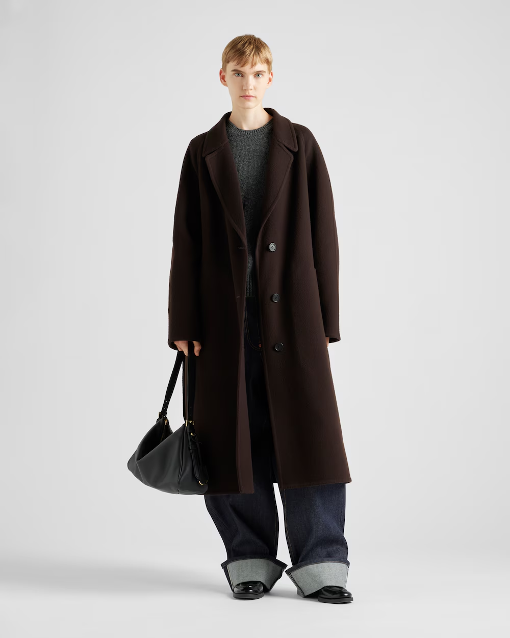 Prada Aimée large leather shoulder bag